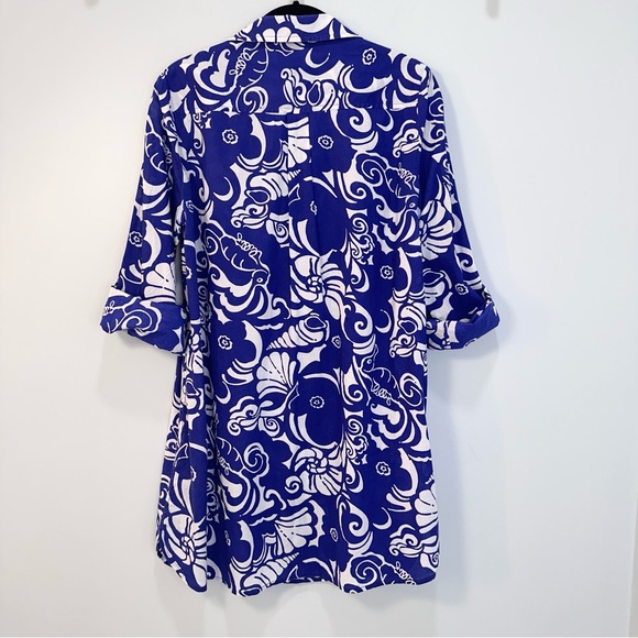Lilly Pulitzer Captiva Tunic Cover-Up Spectrum Blue Tide Pools Small - Picture 2 of 9